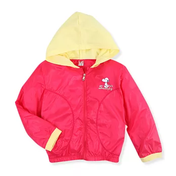 【SNOOPY】撞色連帽防風外套130棗紅