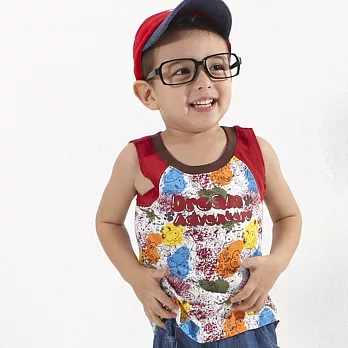 【SNOOPY】街頭塗鴉風潑墨背心90紅