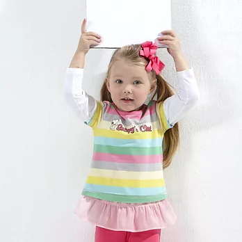 【SNOOPY】俏皮風彩色條紋上衣90黃