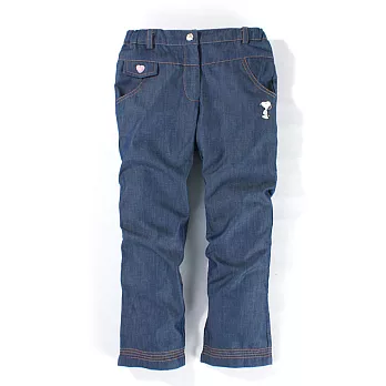 【SNOOPY】可愛愛心牛仔直筒長褲130丈青