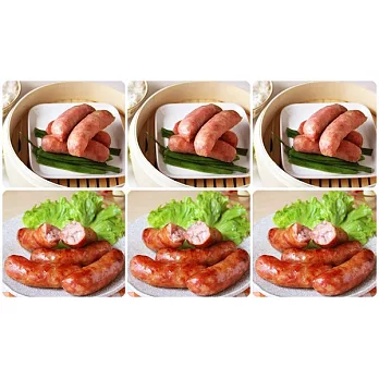 【食在安市集】賣福:家庭團圓組合香腸六入-原味*3包+蒜味*3包