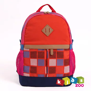 【酷包袋】拼色彩格兒童後背書包_橙色