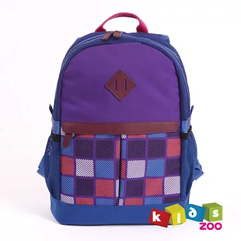 【酷包袋】拼色彩格兒童後背書包_紫色
