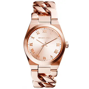 Michael Kors 普羅旺斯螺旋都會腕錶-玫瑰金