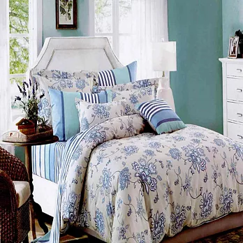 【法式寢飾花季】時尚典藏-加大精梳全棉舖棉兩用被床包組(香語幽涵6*6.2尺)