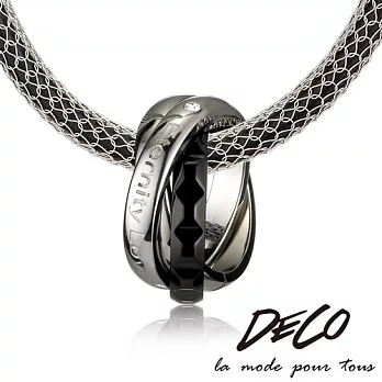 DECO X MASSA-G【永恆愛戀】黑墬搭配X1合金鍺鈦項鍊古銅金-47cm