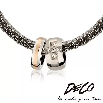 DECO X MASSA-G【璀璨十字】玫瑰金墬搭配X1mini超合金鍺鈦項鍊玫瑰金-43cm