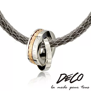 DECO X MASSA-G【純愛】玫瑰金墬搭配X1mini超合金鍺鈦項鍊玫瑰金-43cm