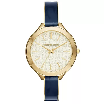 Michael Kors 當代主義新時尚腕錶-金x玳瑁藍