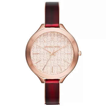Michael Kors 當代主義新時尚腕錶-金x玳瑁紅