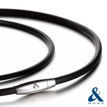 【&MORE愛迪莫】MEGA POWERⅡ超濃雙層鍺鈦項鍊(4mm)黑色50cm