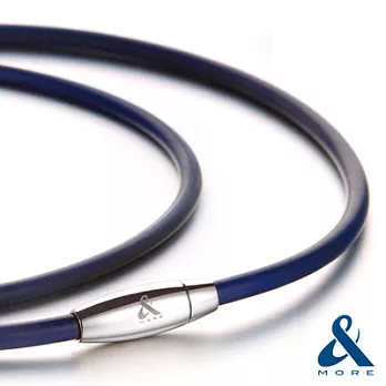 【&MORE愛迪莫】MEGA POWERⅡ超濃雙層鍺鈦項鍊(4mm)藍色50cm