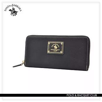 SANTA BARBARA POLO.聖大保羅 - 幸福微糖系列 拉鍊長夾- 經典黑