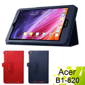 宏碁 ACER Iconia One 8 B1-820 專用高質感平板電腦磁釦式皮套 保護套 可斜立帶筆插 紅色