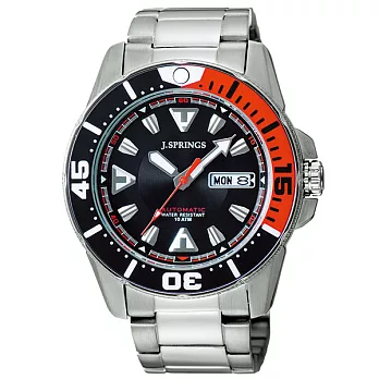 J.SPRINGS系列超跑女神競速時尚腕錶-黑紅X銀