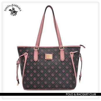 SANTA BARBARA POLO.聖大保羅 - 粉紅摩登系列 肩背配皮造型購物包