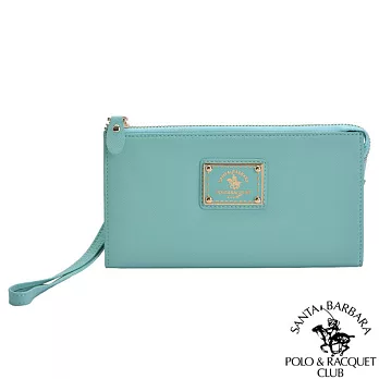 SANTA BARBARA POLO.聖大保羅 - 幸福微糖系列 多卡拉鍊長夾式手拿包- 薄荷綠