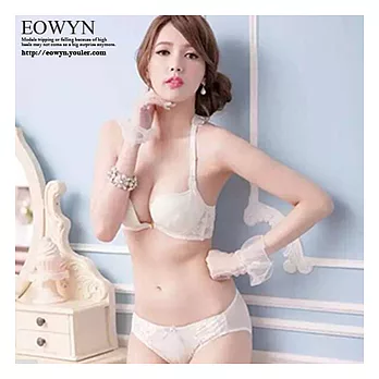 EOWYN.歐美性感唯美蕾絲少女水溶花Y型美背內衣聚攏調整型內衣套裝NYA018-8811T-28/2色/現貨+預購白色32/70A