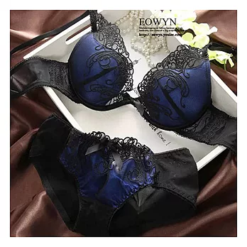 EOWYN.歐美性感W杯超聚攏蕾絲誘惑少女內衣後三排扣帶插片內衣套裝8812NYA018-8812T-27/1色/現貨+預購寶藍32/70B