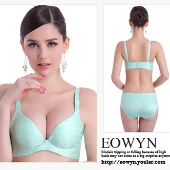 EOWYN.暗花格子一片式內衣小胸集中聚攏舒適零壓力無痕內衣NYA019-6103-28/4色/現貨+預購綠色32/70A