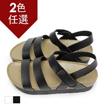 FUFA MIT 簡約超厚底涼鞋(FA56) - 共2色24黑色