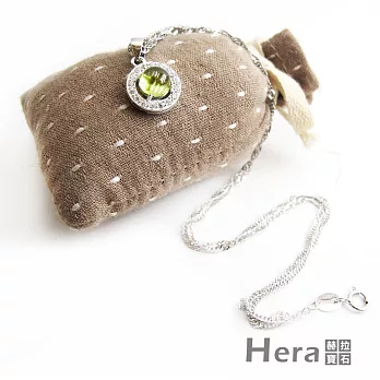 【Hera】簡約時尚橄欖石項鍊/墜子/珠寶(純銀鍍K)