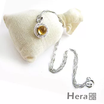 【Hera】簡約時尚粉水晶項鍊/墜子/珠寶(純銀鍍K)