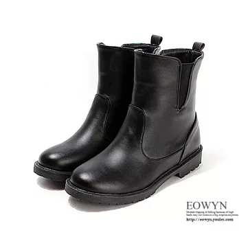 EOWYN．歐美時尚百搭學院風格造型素色簡約平底短靴EMD01292-61/3色/34-39碼現貨+預購黑色34
