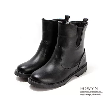 EOWYN.歐美時尚百搭學院風格造型素色簡約平底短靴EMD01292-61/3色/34-39碼現貨+預購黑色34