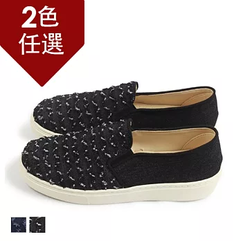 FUFA 波紋抽鬚懶人鞋(FR03)-共兩色23黑色