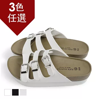 FUFA MIT 三扣簡約厚底拖鞋 (FA55) - 共3色23白色