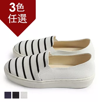 FUFA MIT條紋海軍風厚底鞋(FL06)-共3色23白色