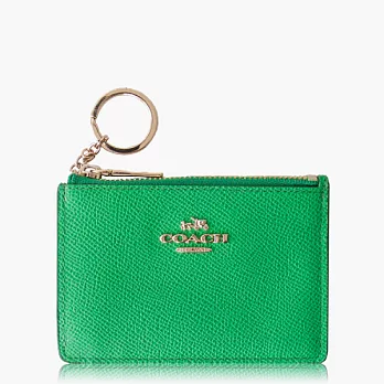 【COACH 零錢收納】皮革 / 鑰匙圈 / 零錢包_綠色