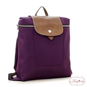 【a Lady’s真皮】牛津超輕自由行後背包(璨紫)