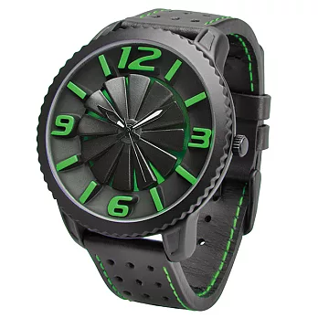 【Flightline】Turbine飛機渦輪引擎系列 腕錶 (綠色刻度)