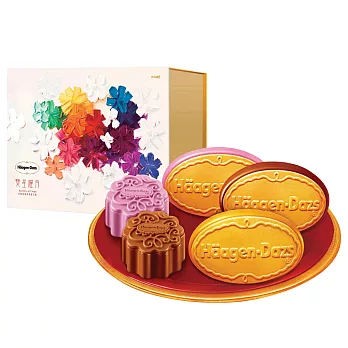 Haagen-Dazs哈根達斯雙星耀月月餅禮盒提貨劵(2張)粉紅色