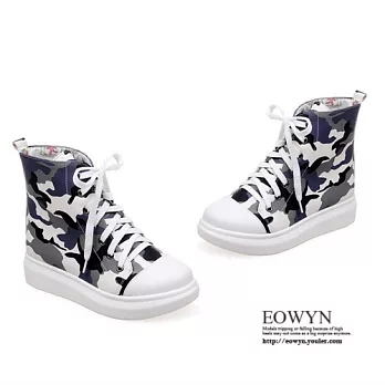 EOWYN.時尚復古甜美印花綁帶平底休閒鞋/短靴EMD01640-75/3色/34-39碼現貨+預購黑色34
