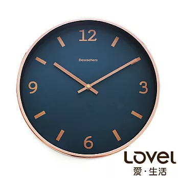 LOVEL 30cm海水藍鋁框靜音壁掛時鐘(S7211BK-RG)