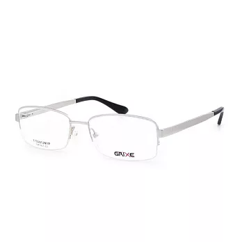 GRIXE 輕量鈦合金 商務半框平光眼鏡1021-C3銀