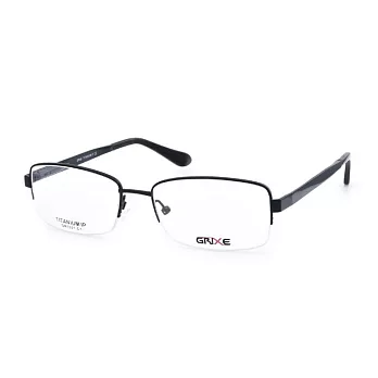 GRIXE 輕量鈦合金 商務半框平光眼鏡1021-C1黑