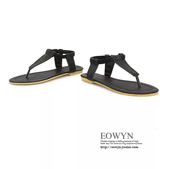 EOWYN.歐美經典時尚沙灘鞋甜美簡約平底夾腳涼鞋EMD01526-36/3色/34-39碼現貨+預購黑色34