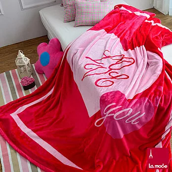 【UH】La mode - 暖柔雪芙蓉雙人毛毯(四款可選) - 甜蜜愛心