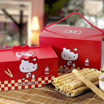 Hello Kitty芝麻蛋捲禮盒-經典版×2盒紅色