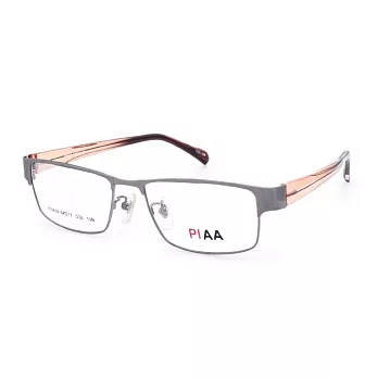 PIAA 簡約輕量 流行方框平光眼鏡PI0859-10B銀/橘