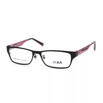 PIAA 簡約輕量 流行方框平光眼鏡PI0880-7B黑/紅