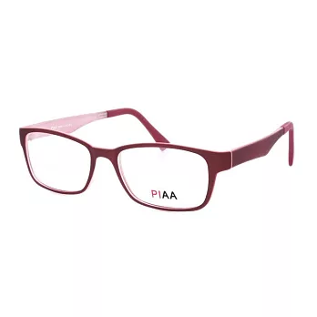 PIAA 簡約有型 流行方框平光眼鏡PA2002K-C9酒紅/粉
