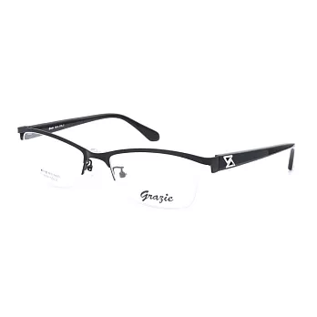 GRAZIE 卓越質感 前掛式半框平光眼鏡9814-2黑
