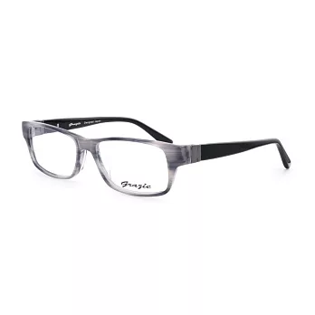 GRAZIE 流行大框粗邊平光眼鏡E8009-C03線條灰/黑
