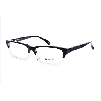 GRAZIE 流行方框粗邊平光眼鏡G1108-C5黑/透明