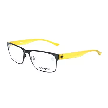GRAZIE 半透炫彩 流行方框平光眼鏡M8011-C4綠/黃